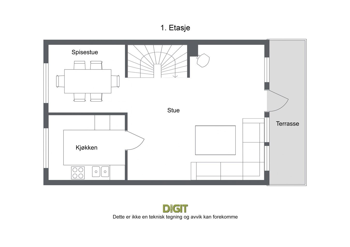 Planskisse 2.etasje - Kornstien 59