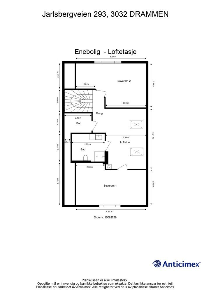 Plantegning - Loftetasje