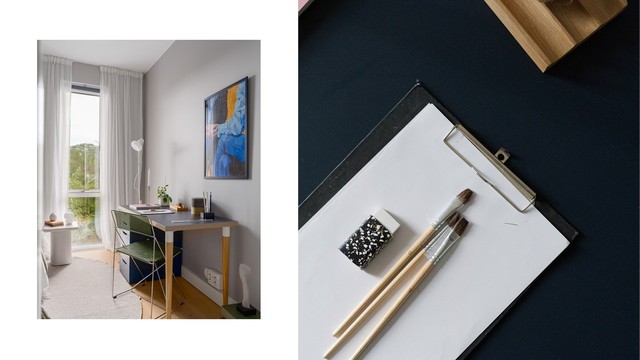 Her får du lett plass til en liten skrivepult - enten det er for takkekort, to-do-lister eller et hjemmekontor som det faktisk frister å bruke.