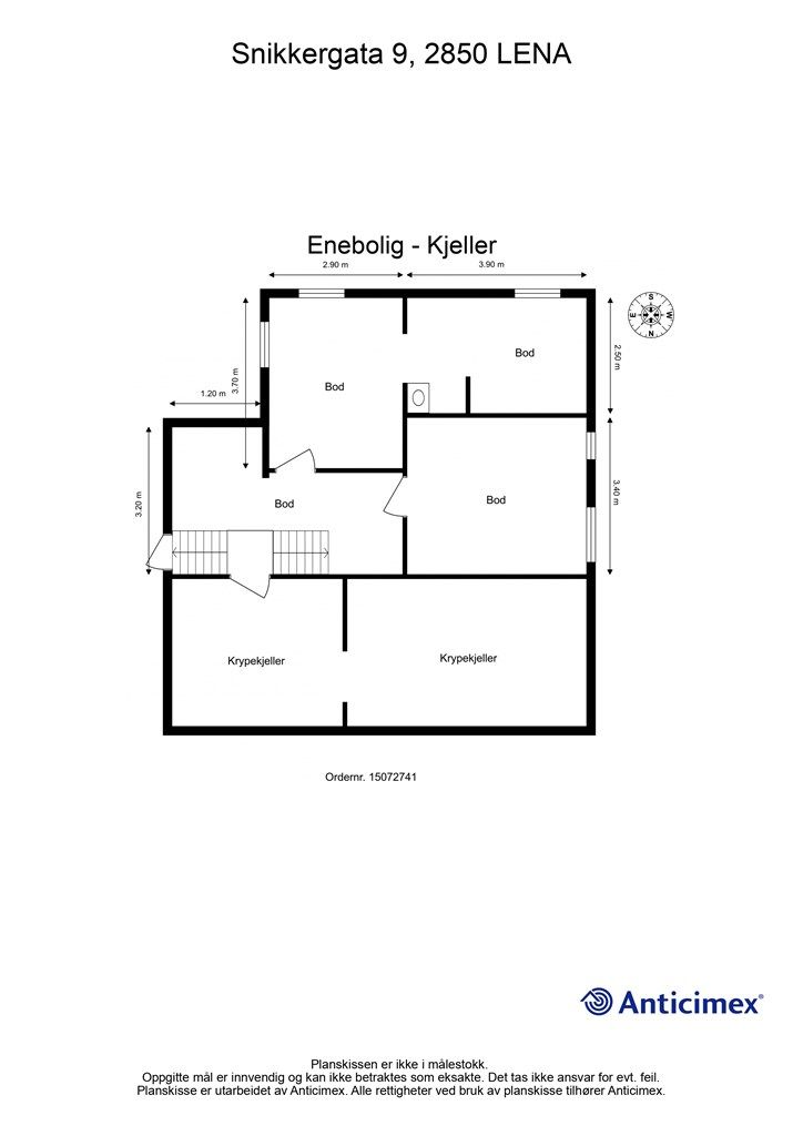 Plantegning Enebolig - Kjeller.