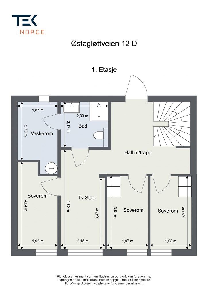 Plantegning første etasje.