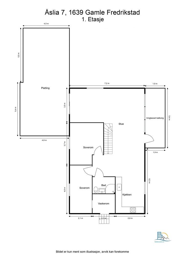 Veiledende skisse av første etasje.