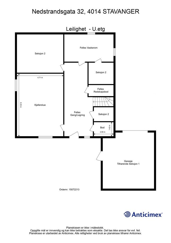 Plantegning kjeller. 