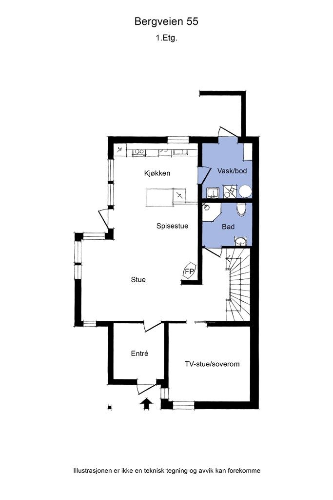 Planskisse av 1. etasje