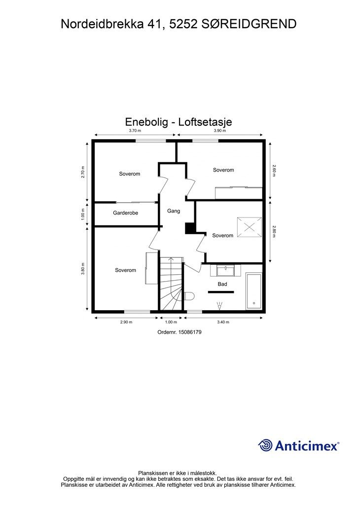 Plantegning loftsetasje