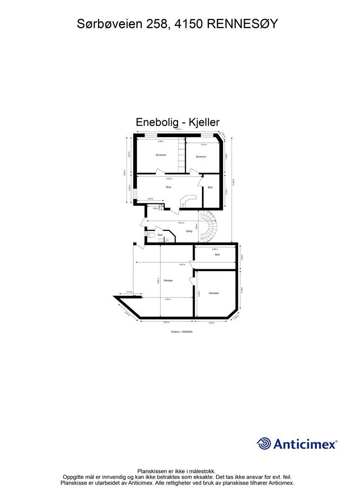 Plantegning kjeller.