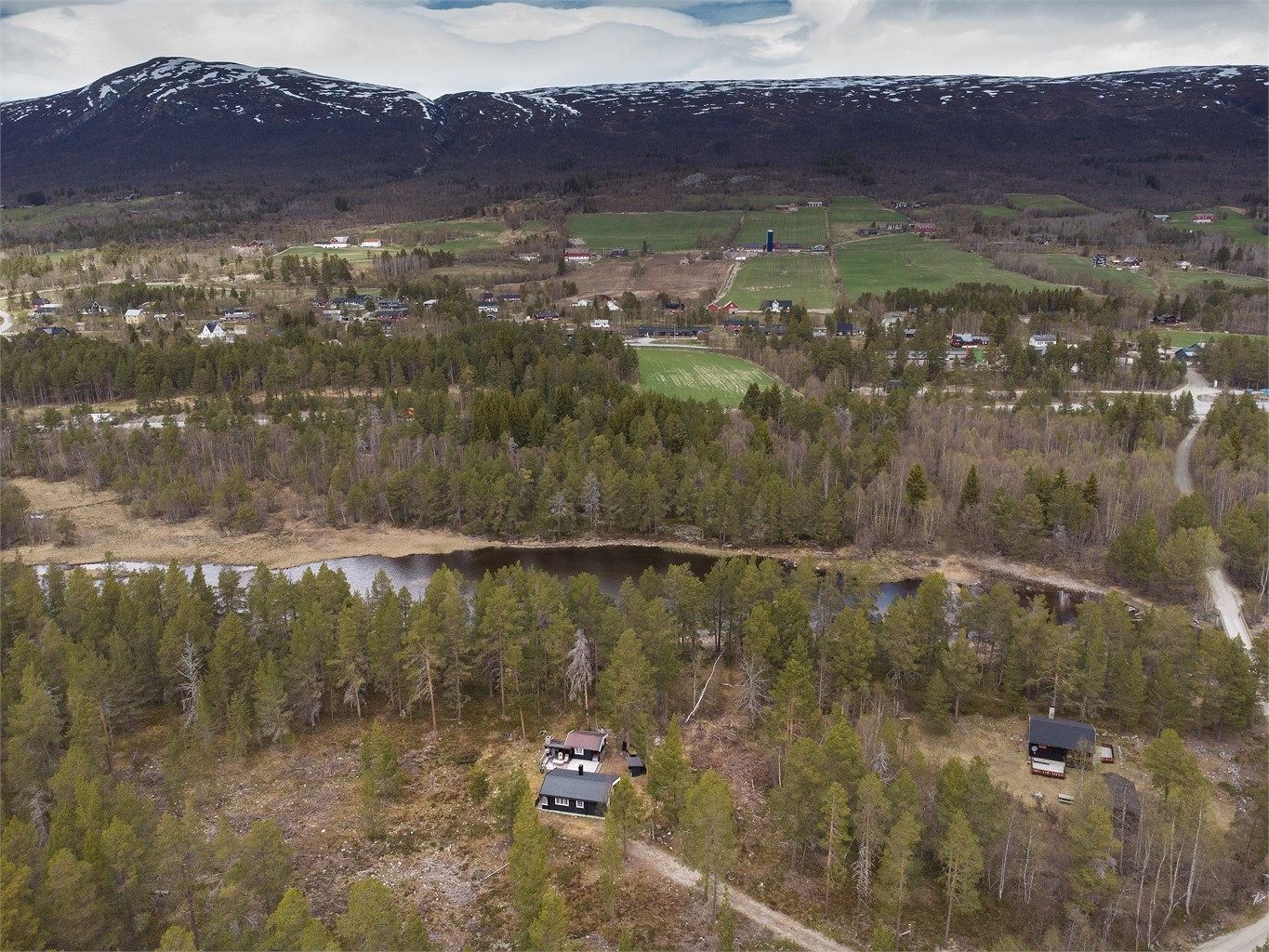 Beliggenhet på Lesjaskog, cirka 620 meter over havet.