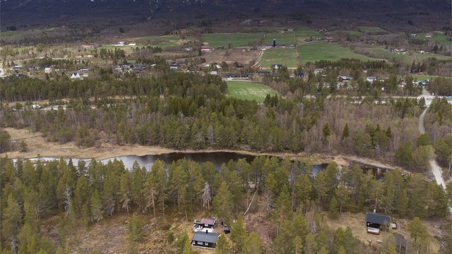 Beliggenhet på Lesjaskog, cirka 620 meter over havet.