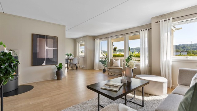 Delvis åpen løsning mot kjøkkenet