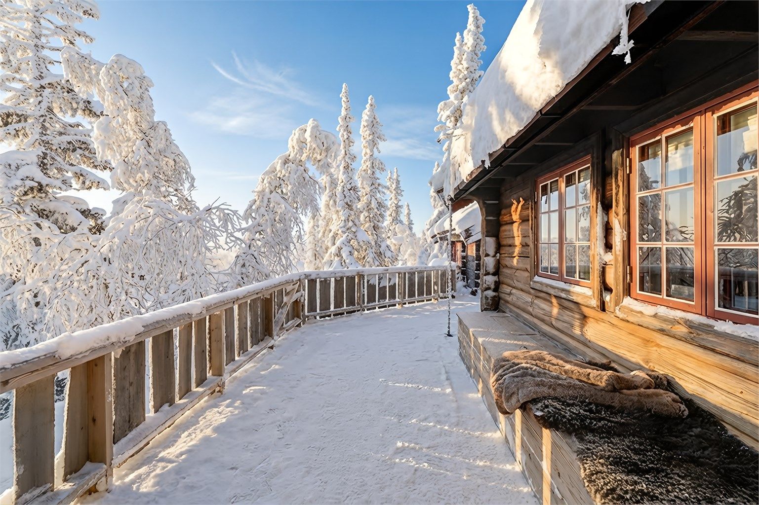 En sjelden laftet tomannshytte ytterst på pynten