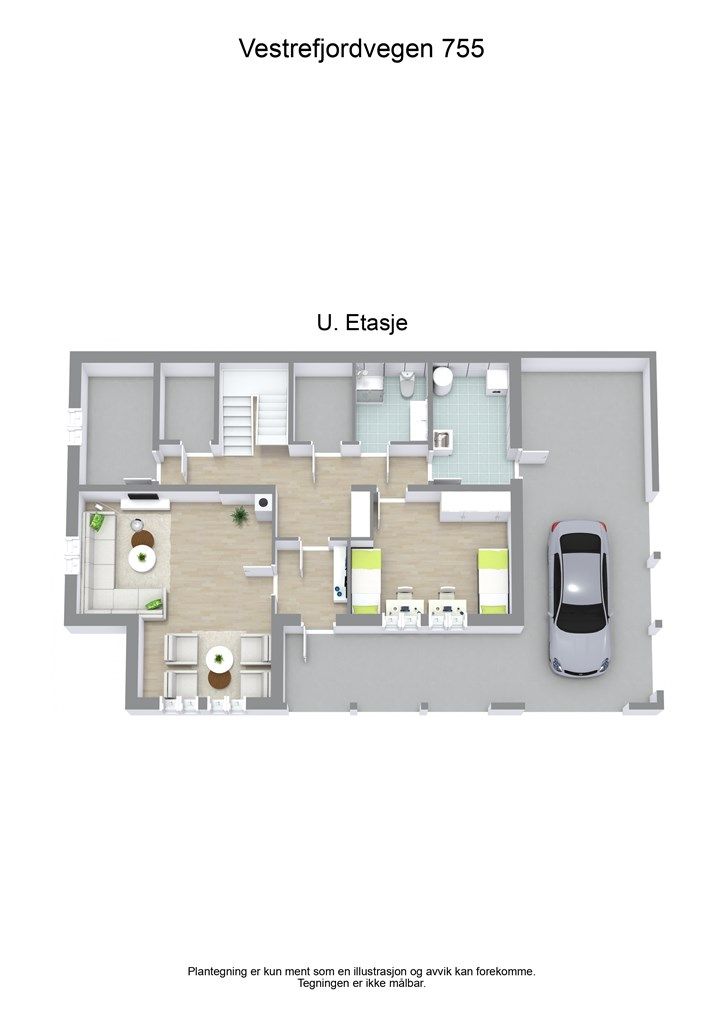 3 D plantegning underetasje