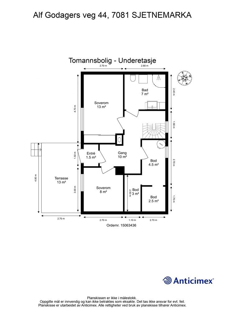 Planskisse underetasje. 