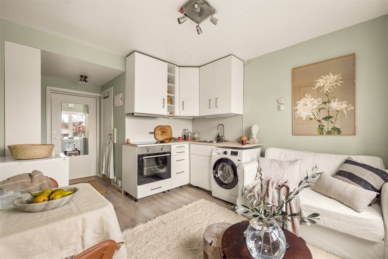 En arealeffektiv studioleilighet, ideell for førstegangskjøpere.