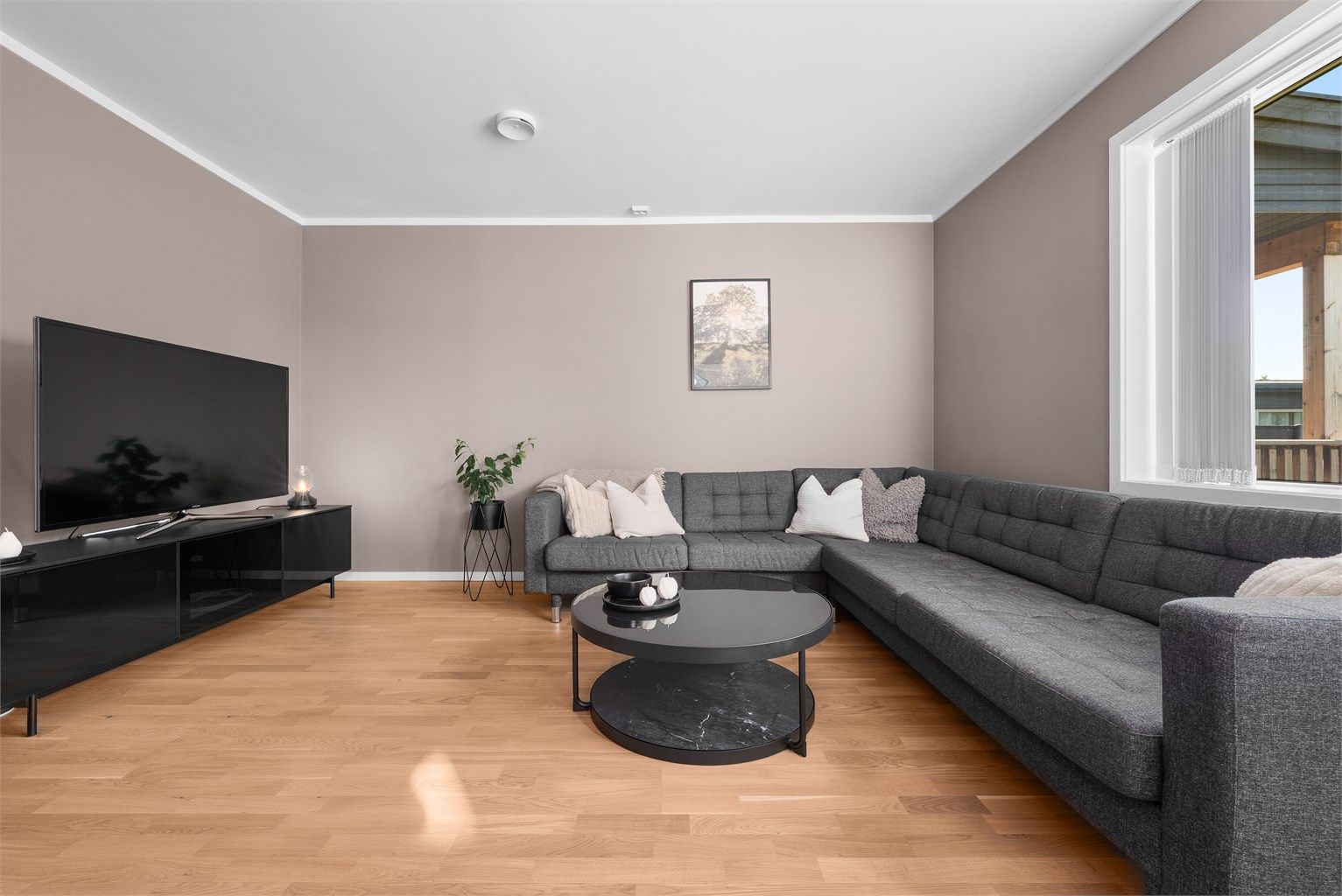 God plass for romslig sofa-løsning og øvrig møblement