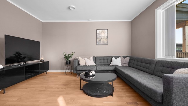 God plass for romslig sofa-løsning og øvrig møblement