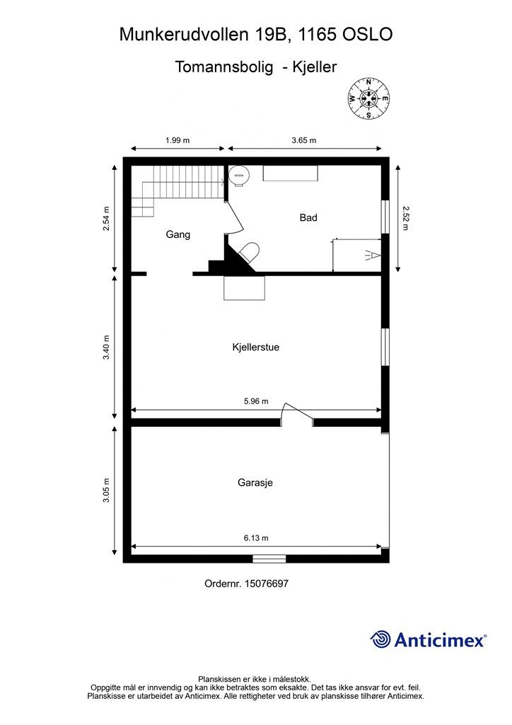 Plantegning kjeller.