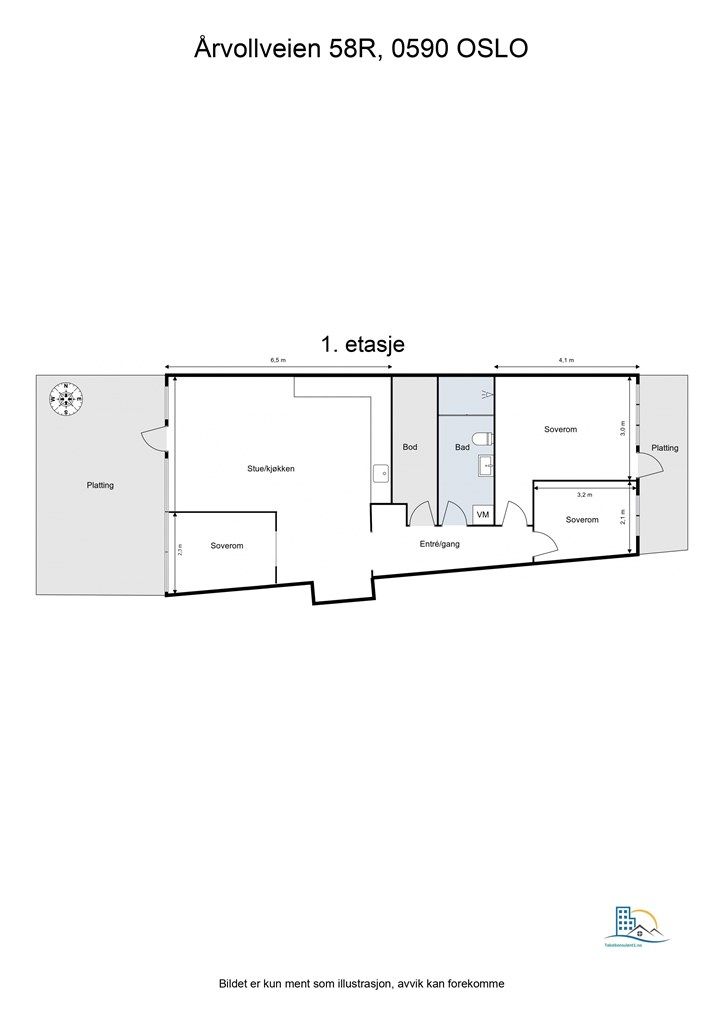 Alt. plantegning Årvollveien