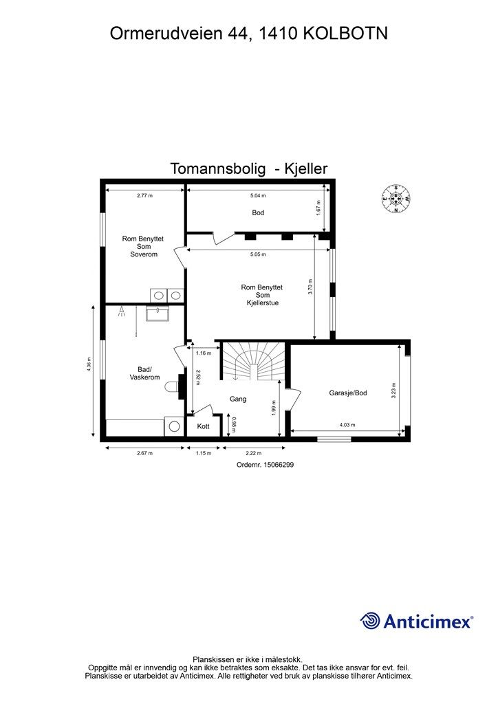 Plantegning kjelleretasje