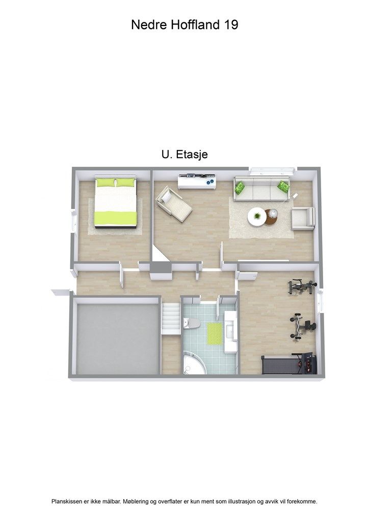 3 D plantegning underetasje