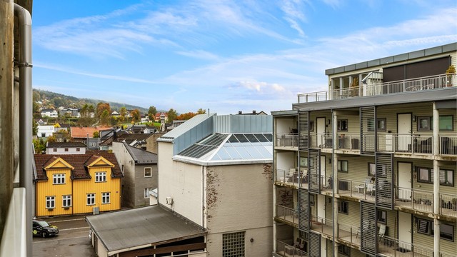 Utsikt fra balkongen.