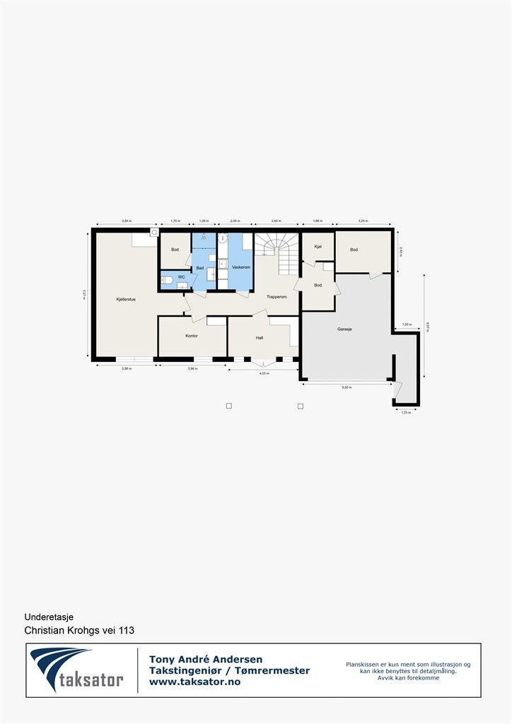 Vi starter med plantegningen slik at du får orientert deg i underetasjen!