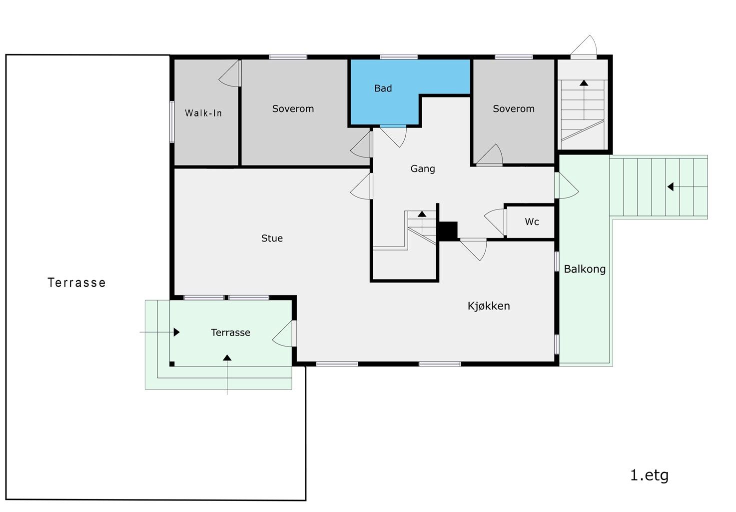 Plantegning - 1. etasje. 