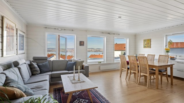 I den påbygde delen har man en fantastisk utsikt mot fjorden og Oslo.