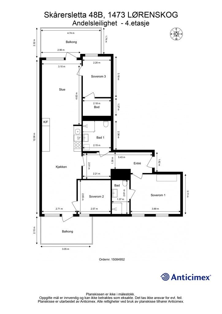 Planløsning 4. etasje