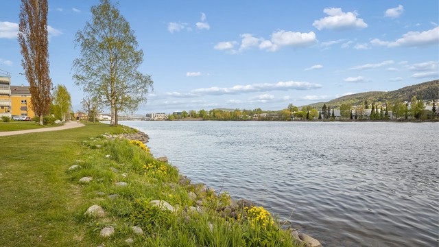 Umiddelbar nærhet til hyggelig strandpromenade langs Drammenselva.