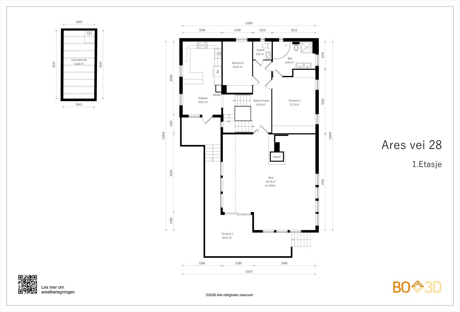 Vi starter med plantegning i 1. etasje slik at du får orientert deg i etasjen!