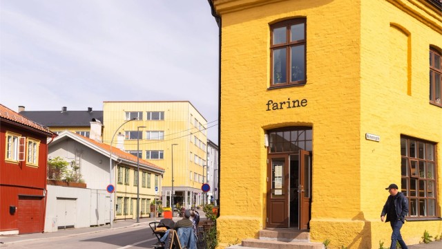 Her sees Farine, en koselig nabolagskafé med deilig bakst og lunsjretter