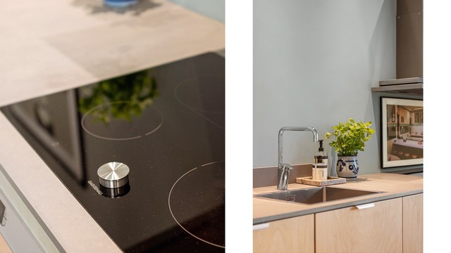 Platetopp, ventilator og ovn fra Gaggenau glir sømløst inn.