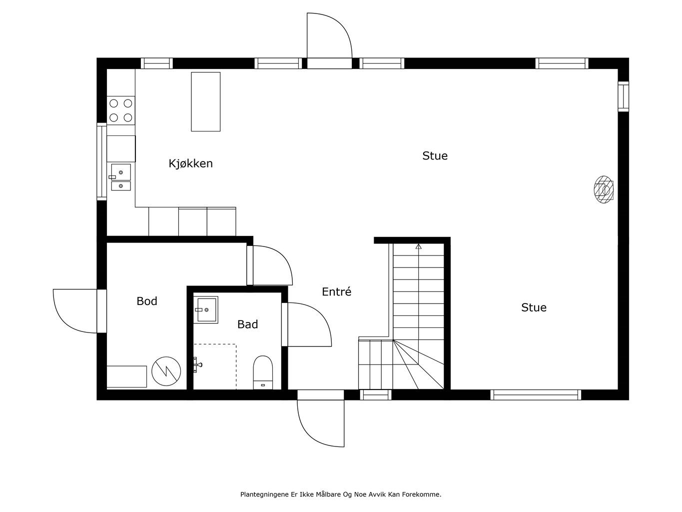 Plantegning første etasje. 