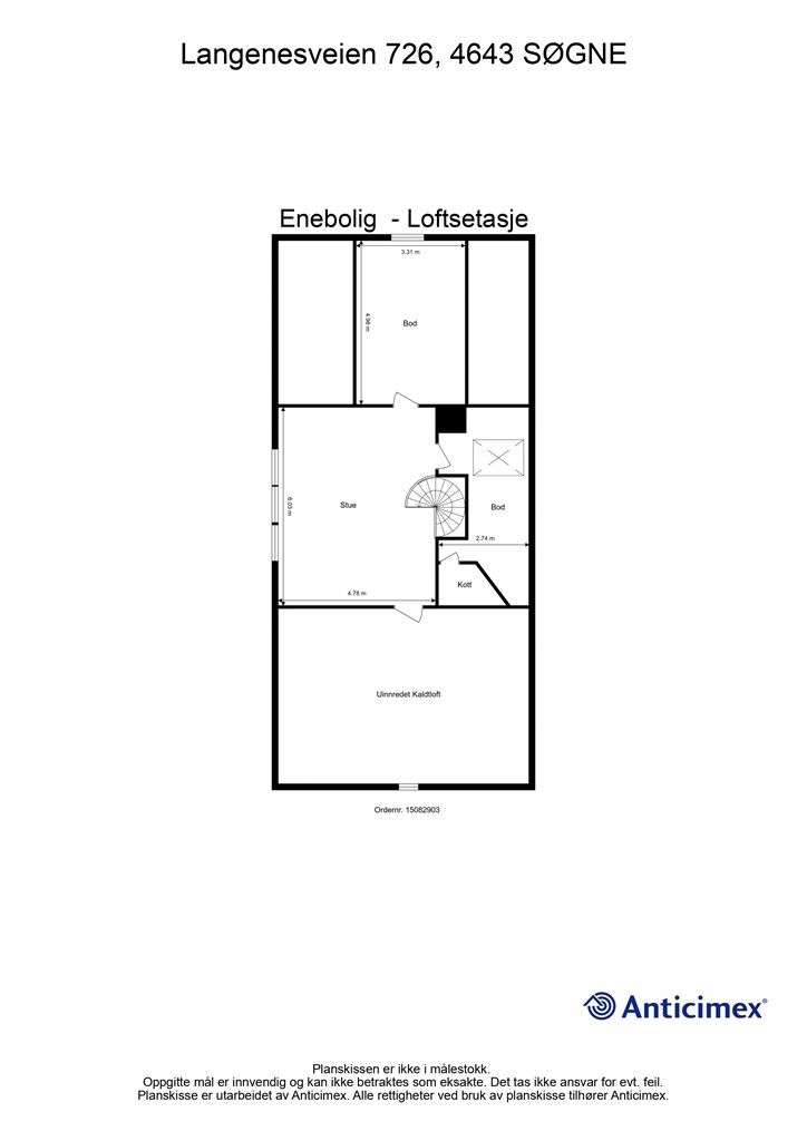 Plantegning - Loftsetasje