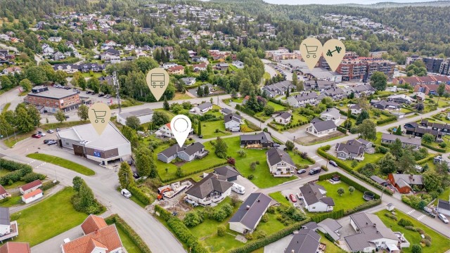 Eiendommen har en attraktiv og sentral beliggenhet på Konnerud