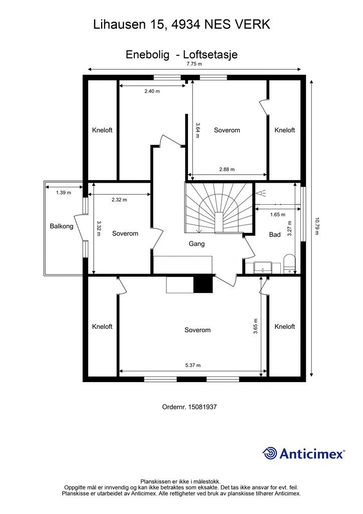 Plantegning Loftsetasje