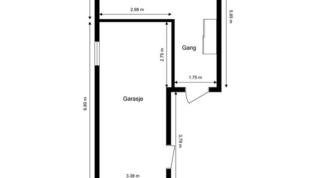 Veiledende skisse av garasje.