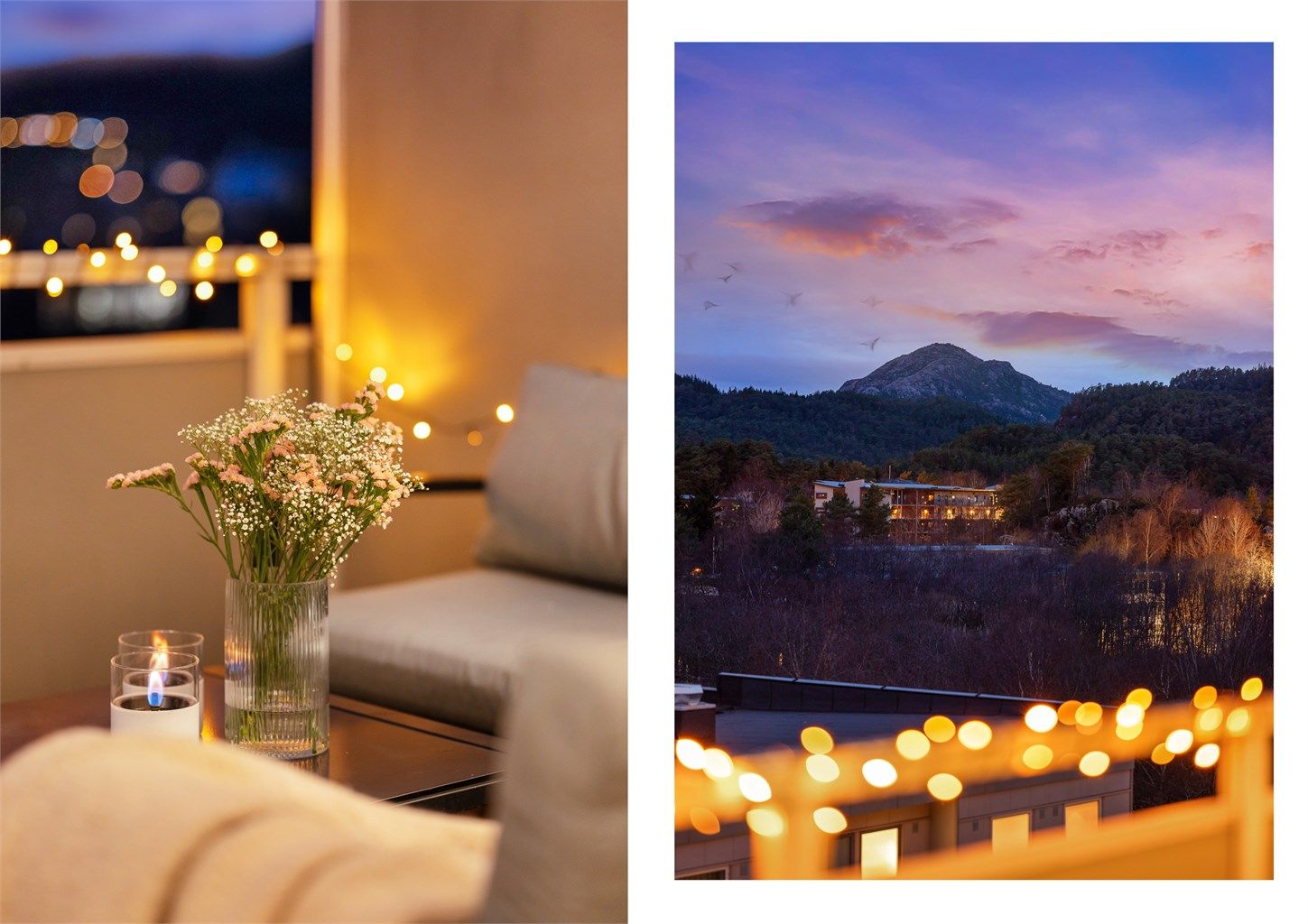 Flott utsik mot Lyderhorn i bakkant.