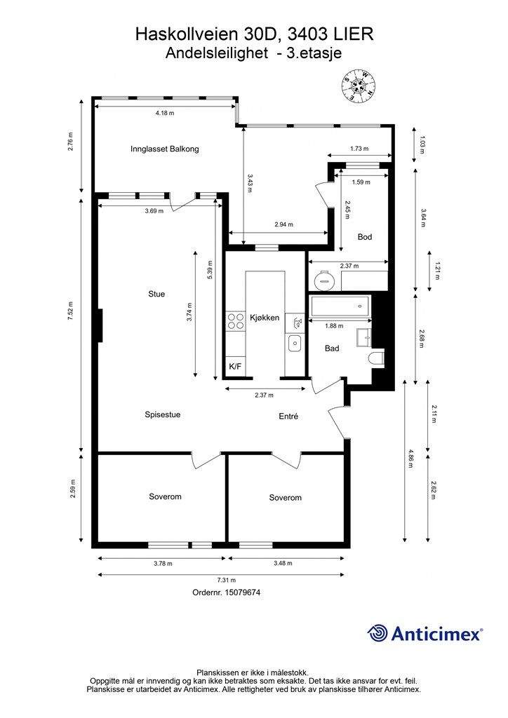 Plantegning - 3. etasje
