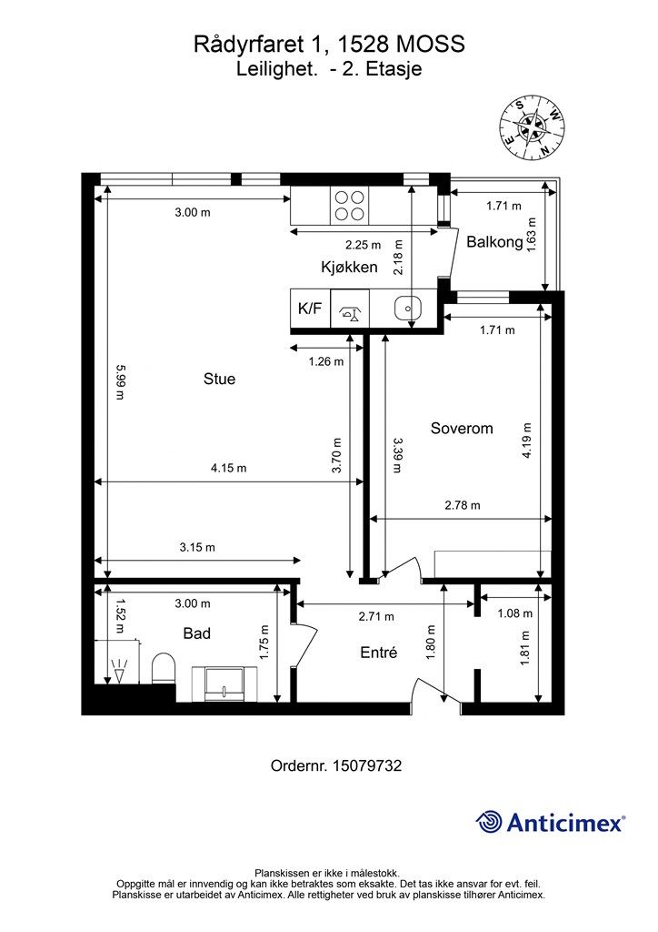 Leiligheten disponerer også bod i etasjen over.