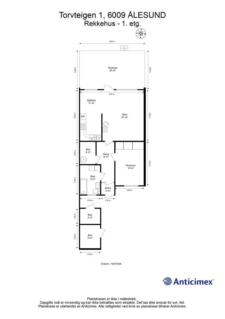 Målsatt plantegning