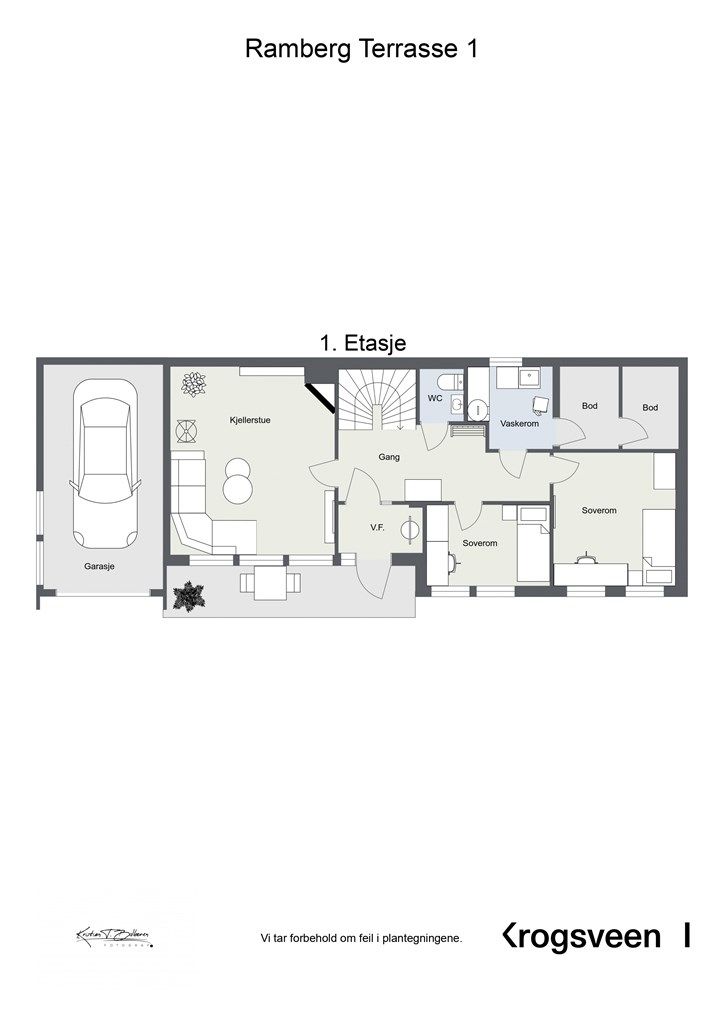 Plantegning for sokkeletasje.