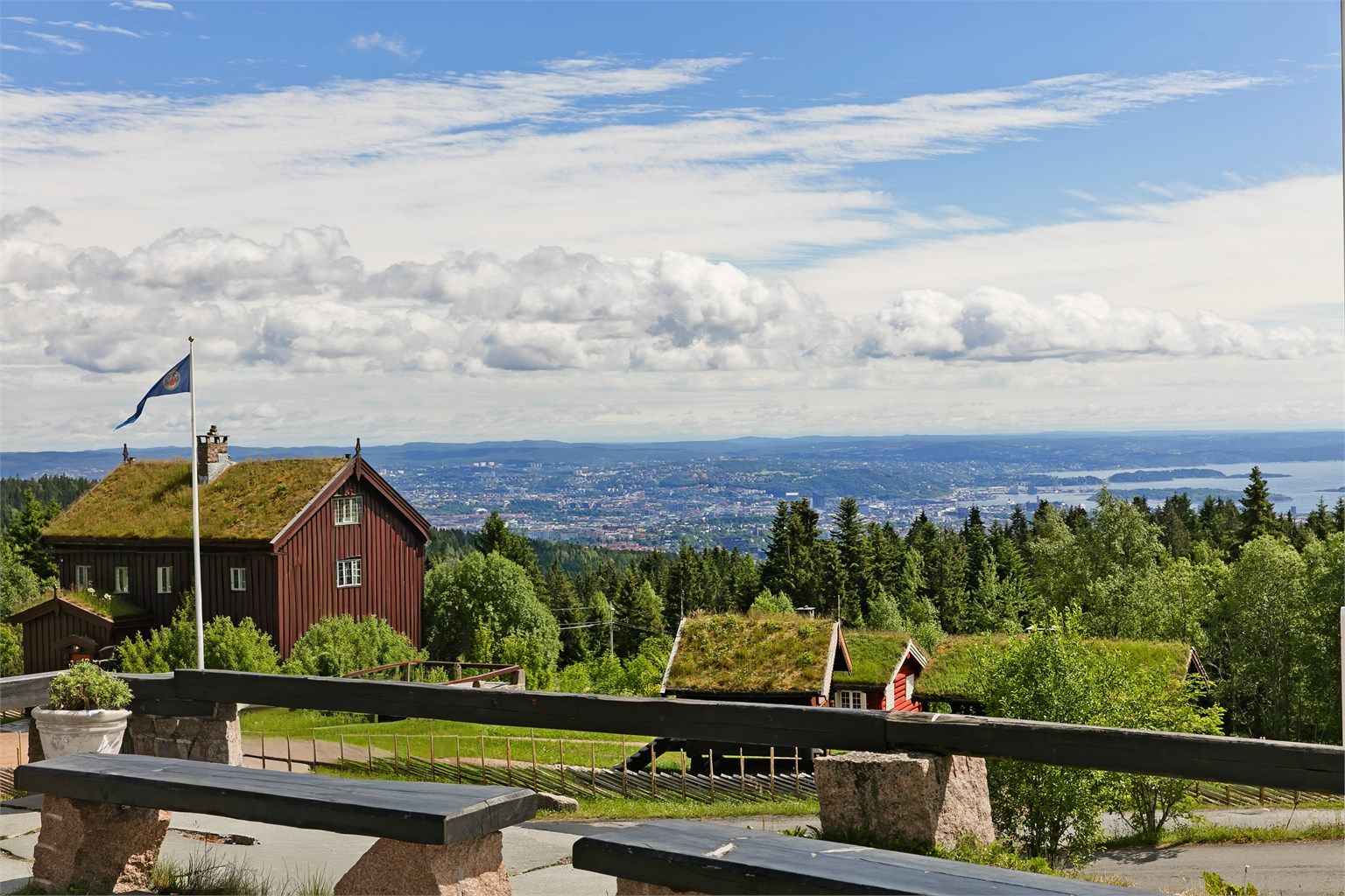 Utsikt fra Vettakollen mot Oslofjorden.
