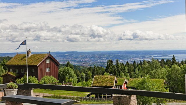 Utsikt fra Vettakollen mot Oslofjorden.