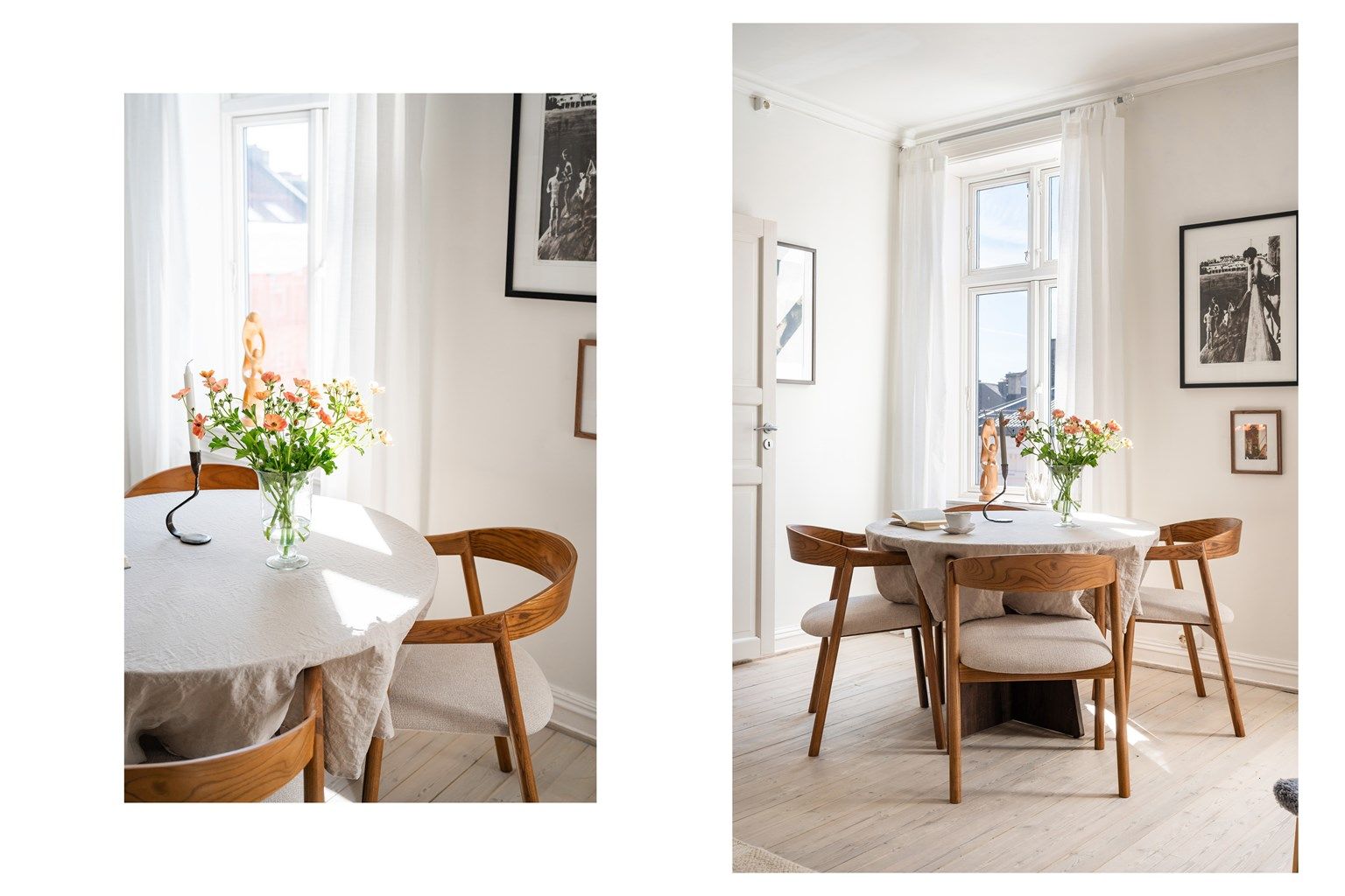 De store vinduene fra 2020 slipper inn rikelig med lys og har dype karmer som er typiske for bygårder fra denne epoken.