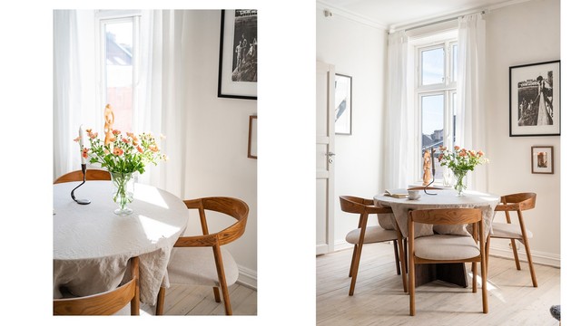 De store vinduene fra 2020 slipper inn rikelig med lys og har dype karmer som er typiske for bygårder fra denne epoken.