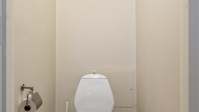 Praktisk separat toalettrom i forbindelse med entréen og badet.