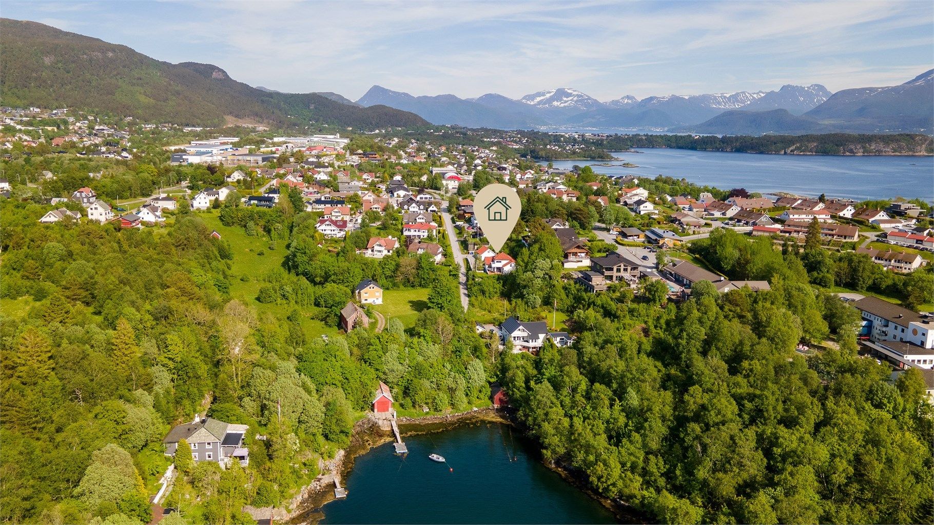 Dronebilde av nærområdet