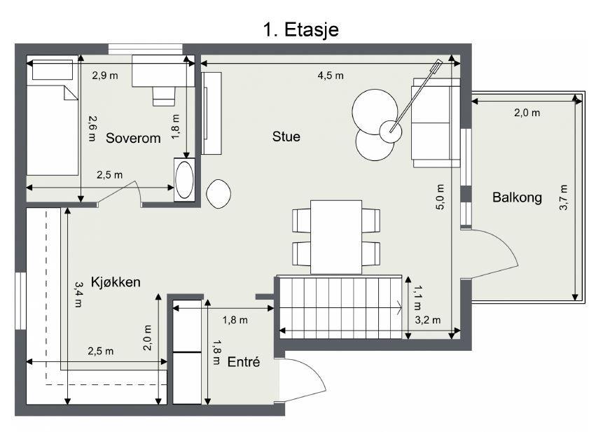 Plantegning 1. etasje