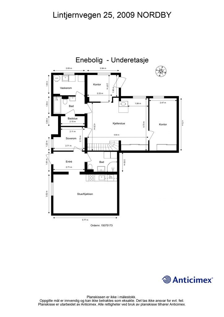 Plantegning underetasje.